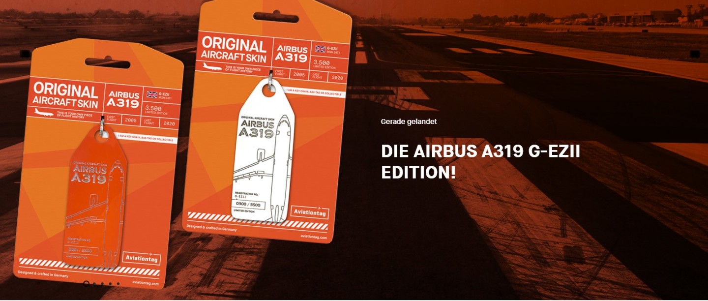 Aviationtag Schlüsselanhänger fastjet Airbus A319 & 2 Herpa Wings Kataloge 