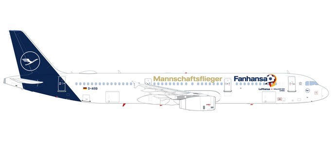 Herpa 559416 Lufthansa Airbus A321 &quot;Fanhansa Mannschaftsflieger&quot;