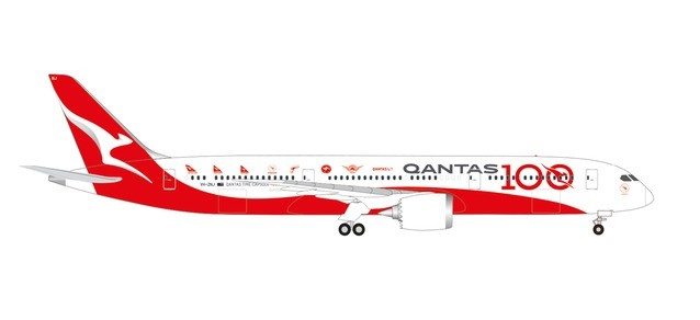 Herpa 570756 Qantas Boeing 787-9 Dreamliner - 100th Anniversary &quot;Longreach&quot;