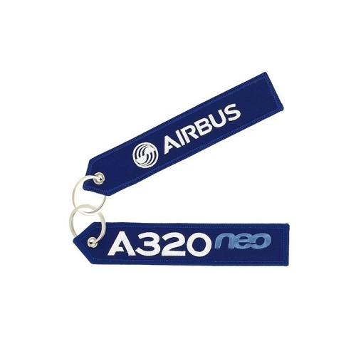 Airbus Schl&uuml;sselanh&auml;nger A320neo blue Large size: 160 x 30 mm