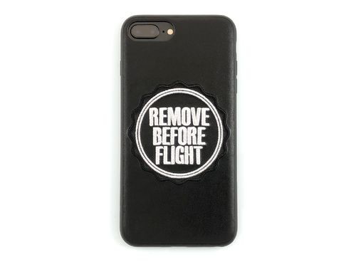 iPhone H&uuml;lle - Leder-Case - Remove Before Flight