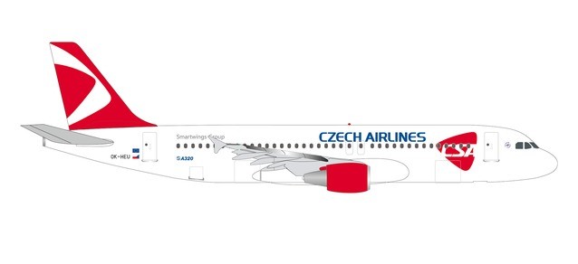 Herpa 534680 CSA Czech Airlines Airbus A320 - new 2020 colors &ndash; OK-HEU