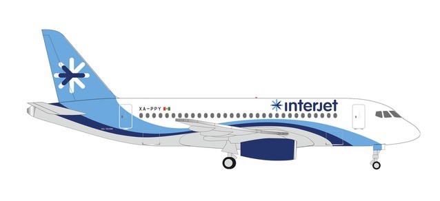 Herpa 534710 Interjet Airlines Sukhoi Superjet 100 &ndash; XA-PPY