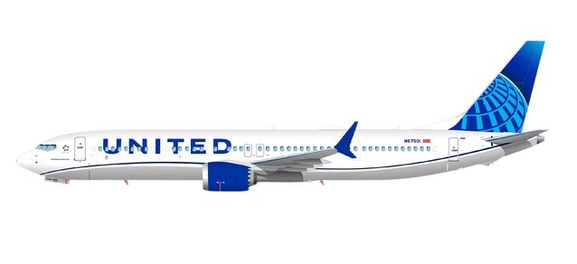 Herpa/Snap-Fit 613149 United Airlines Boeing 737 Max 9