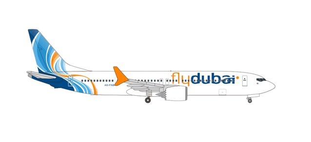 Herpa 535076 Fly Dubai Boeing 737 Max 9