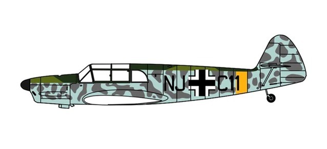 Oxford Model 81AC107S Duxford Messerschmitt Bf108 (ohne Hakenkreuz)