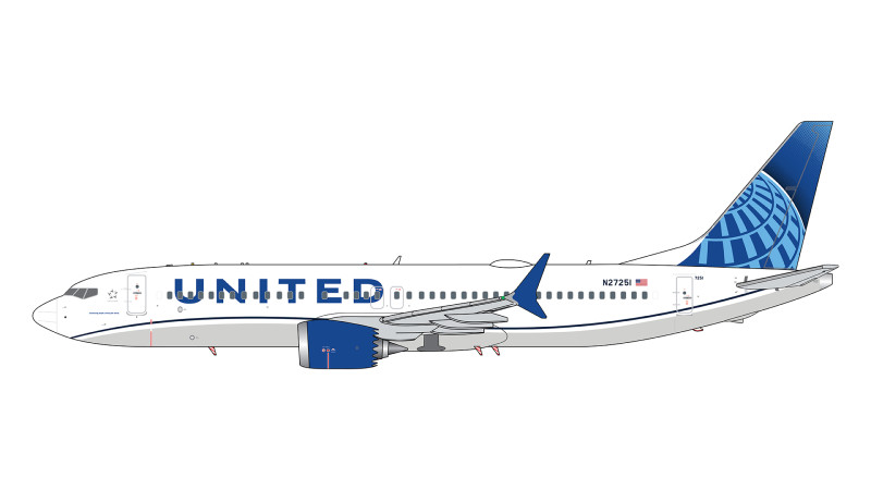 Gemini GJUAL2049 Boeing 737 MAX 8 United Airlines N27251 Scale 1/400