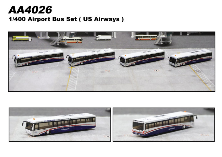 Airport Passenger Bus US Airways Scale 1/400