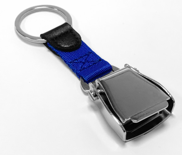Airline Seatbelt key chain - blue