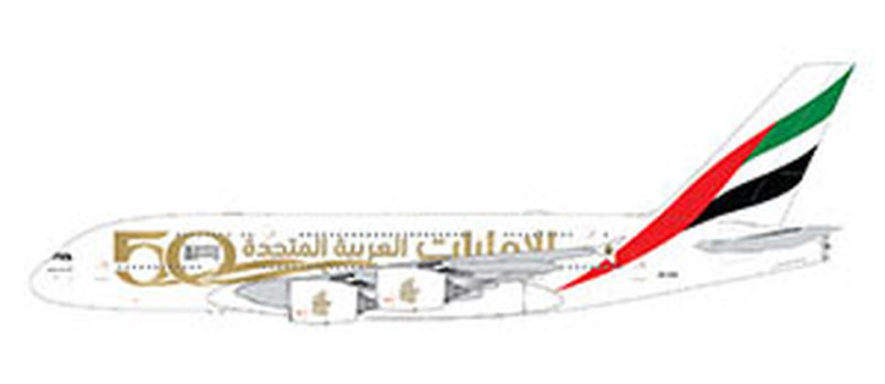 GeminiJets G2UAE1056 Airbus A380-800 Emirates &quot;50th...