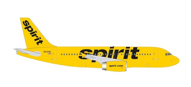 Herpa 535809 Spirit Airlines Airbus A319 &ndash; N532NK