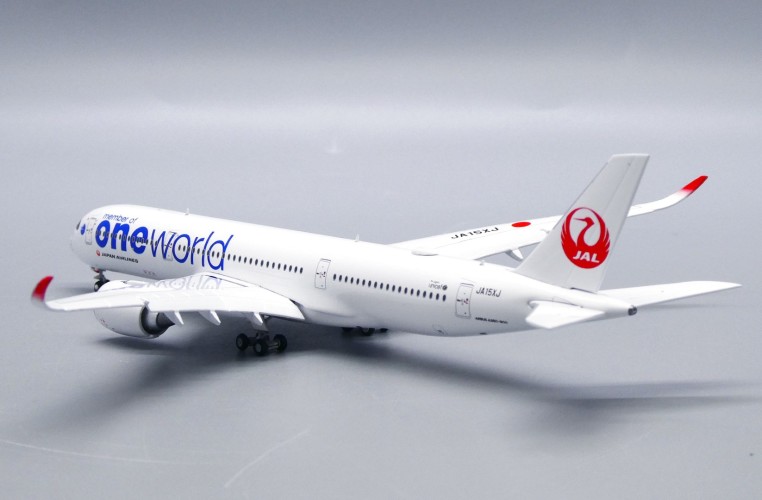 JC Wings Airbus A350-900XWB Japan Airlines &quot;OneWorld Livery&quot; Flaps Down Version JA15XJ Scale 1/400