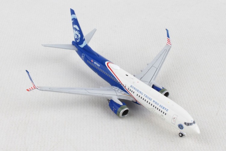 GeminiJets GJASA2122 Boeing 737-800S Alaska Airlines &quot;Honoring Those Who Serve&quot; N570AS Scale 1/400