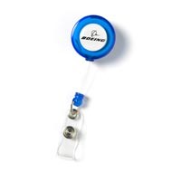 Boeing Clip-On Retractable Badge Holder Round blue